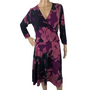 Cabi Faux Wrap Midi Dress Floral Print A-Line V-Neck Flowy Mini Fairy Boho SZ M‎